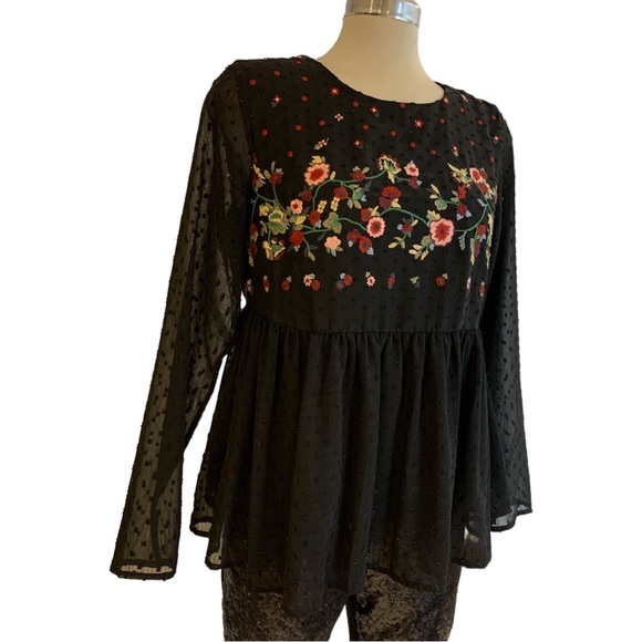 JASMINE & JULIANA Gorgeous Maternity Black Embroidery Long Sleeves Size S - Picture 5 of 12